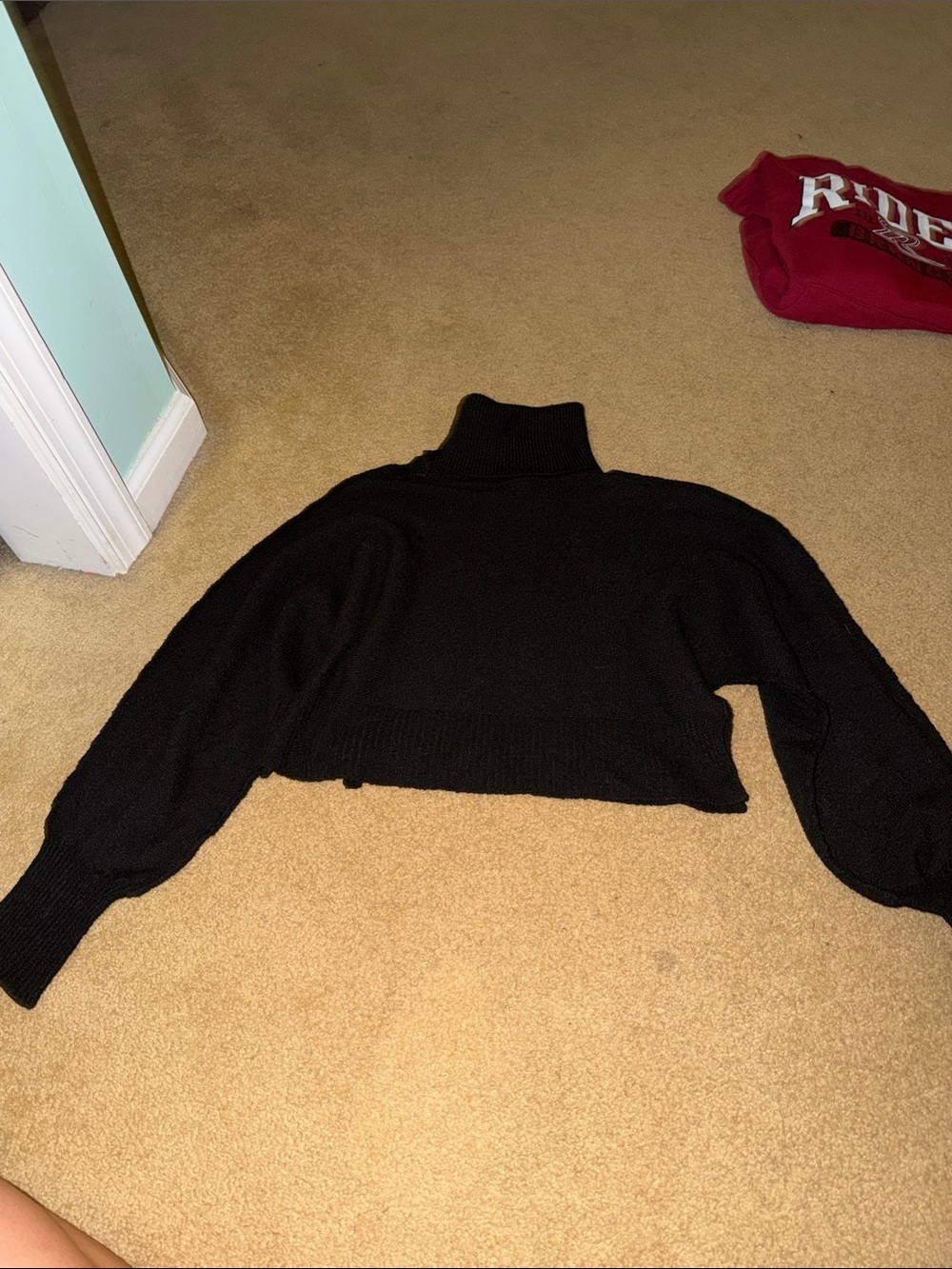 Forever 21 Black Cropped Turtleneck Sweater